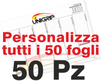 Planning 31x44 da 50 fogli uso mano 90gr con sottoplanning di 400gr incollati in testa